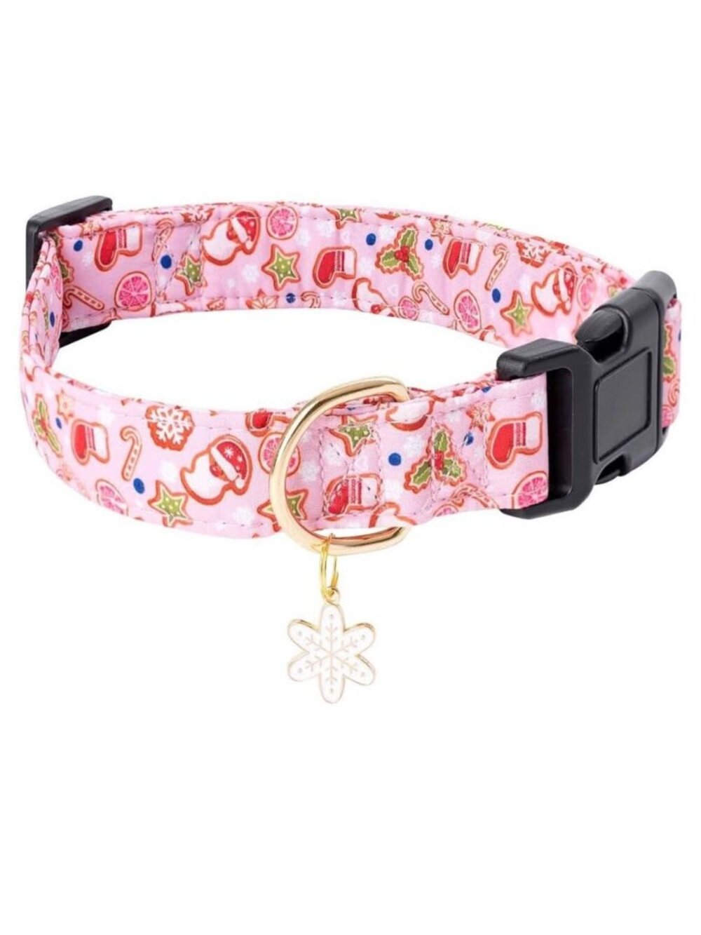 NEW in box Christmas Dog Collar Pink sz L